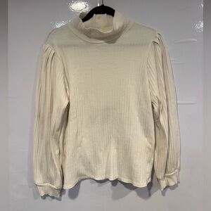 Cream Bohme‎ Ribbed Turtleneck Sweater